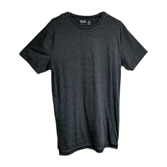 Topman Shirt Men Small Longline Fit Long Torso Tee Short Sleeves T-shirt Gray S - Picture 1 of 12